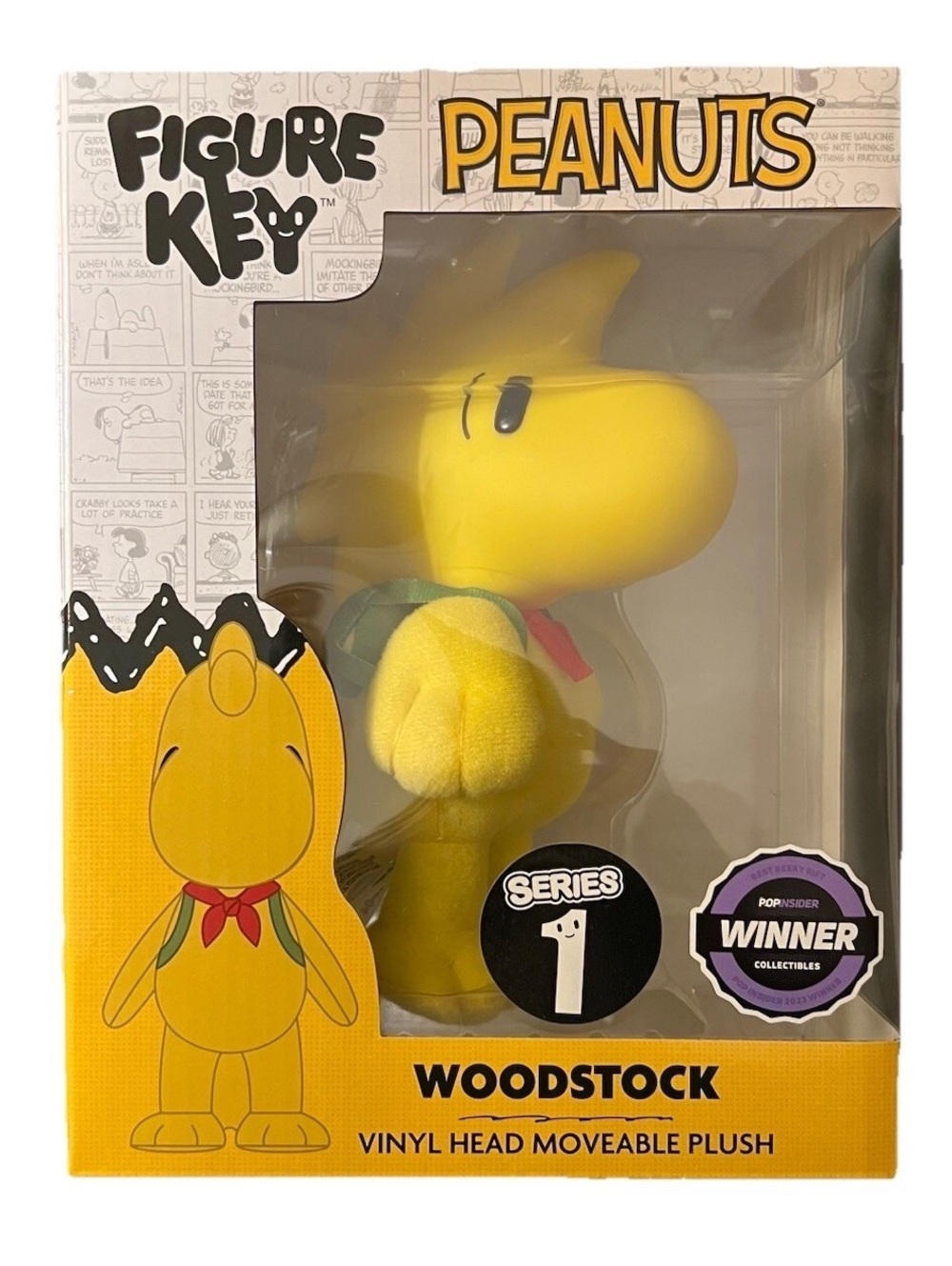 Peanuts Woodstock 6” Figure Key Vinyl Head Plush NIB